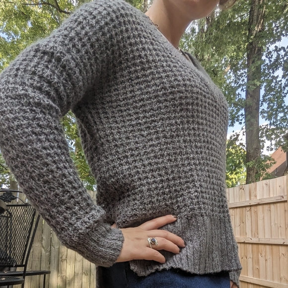Hollister Waffle Knit Long Sleeve Sweater - Picture 2 of 6